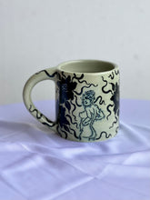 Soft Sage Cheeky Black Floral Mug