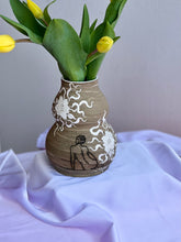 Desert Dreaming White Flower Curvy Vase