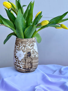 Desert Dreaming Tall White Flower Vase