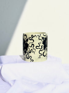 Soft Sage Cheeky Black Floral Mug