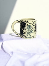 Soft Sage Cheeky Black Floral Mug