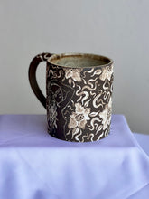 Dark Floral Garden Babe Mug in Antique Blue