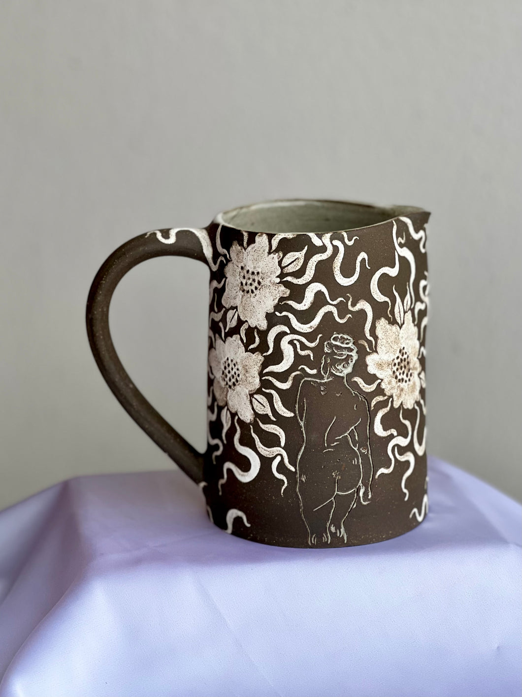 Harvest Pitcher in Dark Floral