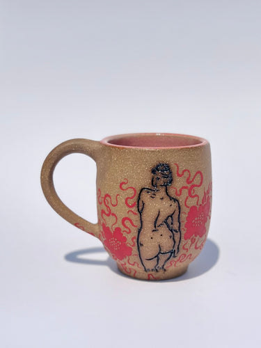 * NEW * Rounded Floral Mug in Red - Second