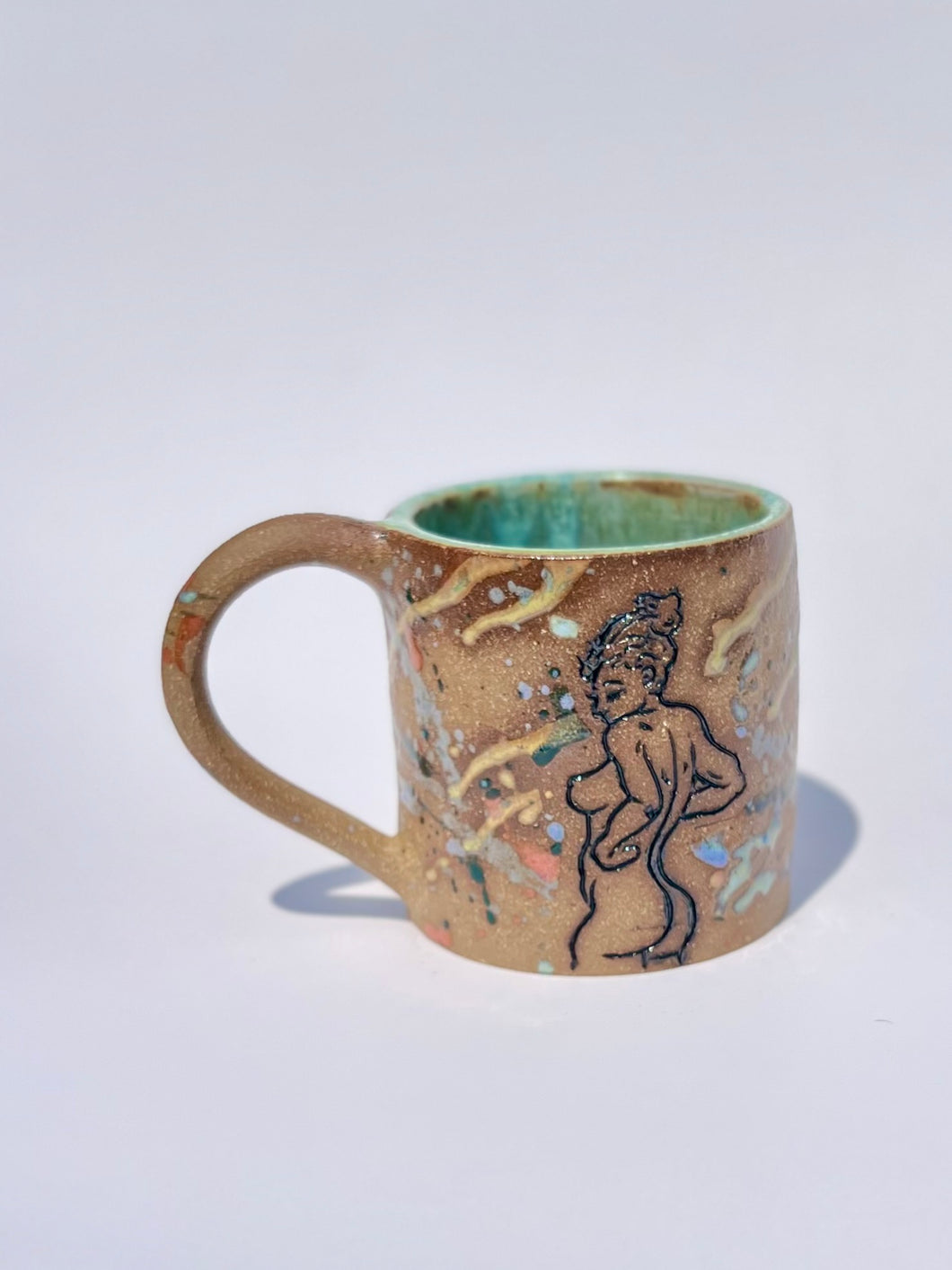 * NEW * Splatter Cheeky Mug in Crystal Green