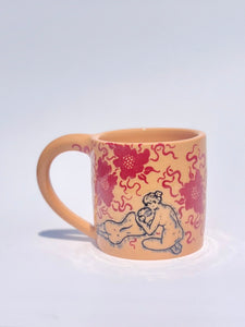 ** NEW ** Tangerine Bilitis Mug with Red Flowers