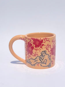 ** NEW ** Tangerine Bilitis Mug with Red Flowers