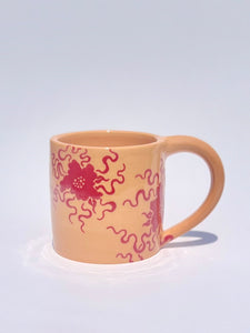 ** NEW ** Tangerine Bilitis Mug with Red Flowers