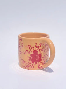 ** NEW ** Tangerine Bilitis Mug with Red Flowers