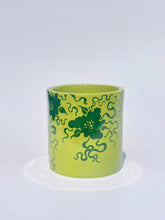 ** NEW ** Lime Green Bilitis Mug with Green Flowers