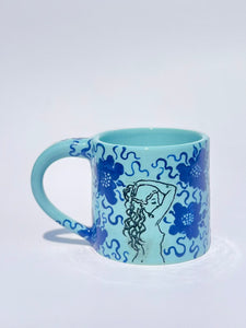 ** NEW ** Robin's Egg Garden Babe Mug Blue on Blue