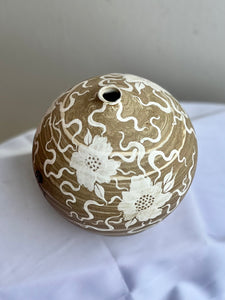 Desert Dreaming White Flower Globe Vase