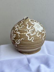 Desert Dreaming White Flower Globe Vase