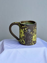 Dark Floral Classic Mug in Chartreuse