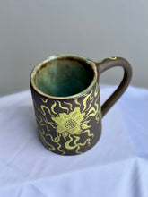 Dark Floral Classic Mug in Chartreuse