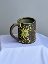 Dark Floral Classic Mug in Chartreuse