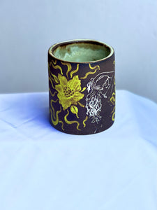 Dark Flower Garden Babe Cup in Chartreuse