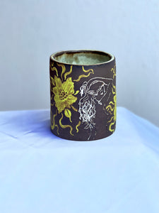 Dark Flower Garden Babe Cup in Chartreuse