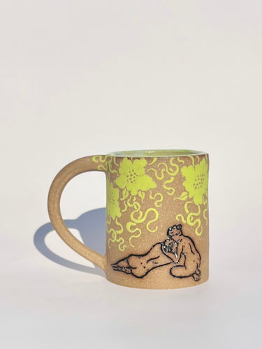 * NEW * Bilitis Lime Green Floral Mug - Second