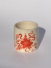 * NEW * Porcelain Floral Tumbler in Electric Orange