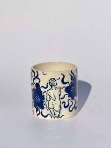 * NEW * Porcelain Floral Tumbler in Deep Blue