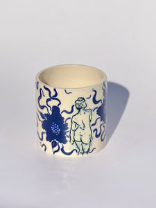 * NEW * Porcelain Floral Tumbler in Deep Blue