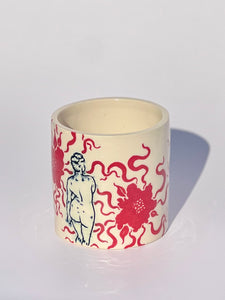 * NEW * Porcelain Floral Tumbler in Red