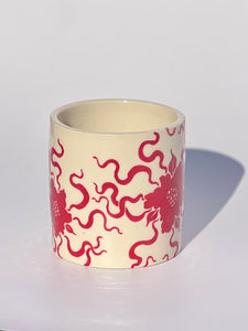 * NEW * Porcelain Floral Tumbler in Red