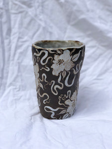 Dark Forest Hand Built Cup in Antique Blue