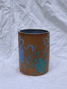 Periwinkle and Teal Dream Floral Vase