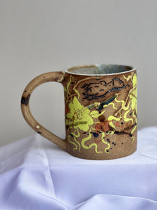 Swim Babe Mug in Chartreuse Flowers