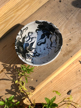 Raku Black Flower Bowl