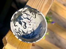 Raku Black Flower Bowl