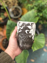 Dark Forest Hand Built Cup in White