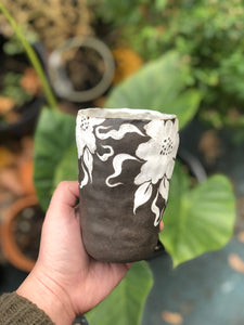 Dark Forest Hand Built Cup in White