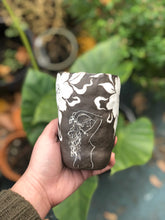 Dark Forest Hand Built Cup in White