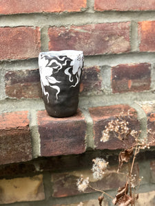 Dark Forest Hand Built Cup in White