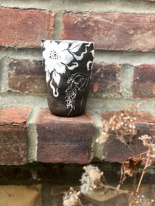 Dark Forest Hand Built Cup in White