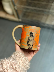 Orange Flower Mug