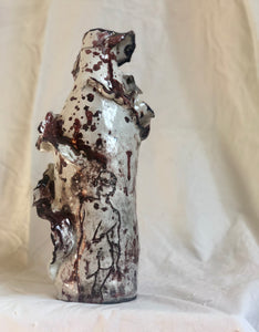 Raku Barnacled Bottle Vase