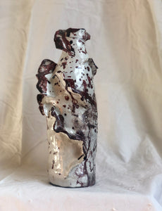 Raku Barnacled Bottle Vase