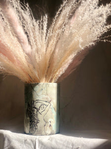 Raku Ghost Floral Vase