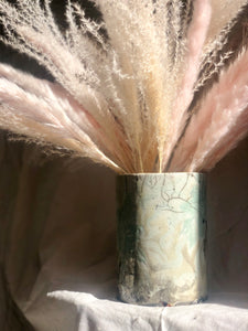 Raku Ghost Floral Vase