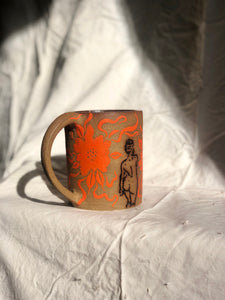 Orange Flower Mug