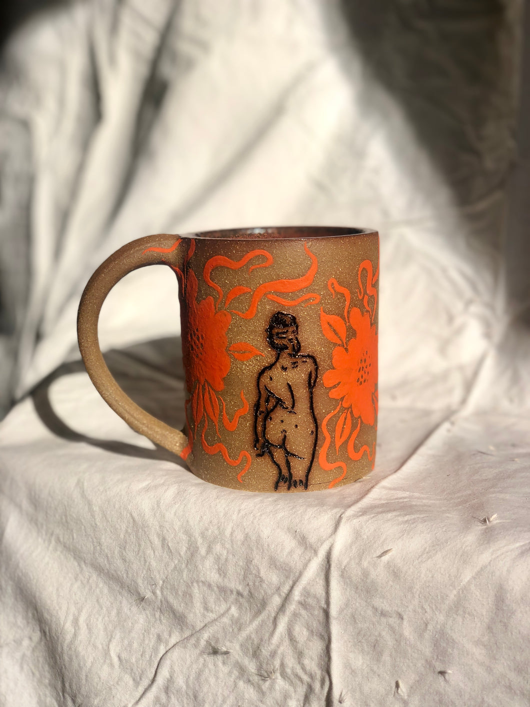 Orange Flower Mug