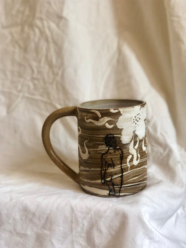 Desert Dreaming White Flower Mug